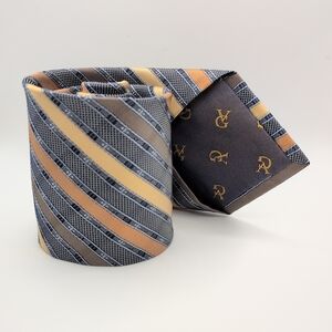 Valerio Garati Silk Tie Stripes Blue Mens Necktie 100% Silk Handmade